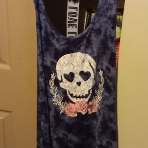 Size 2X Skull tank racerback